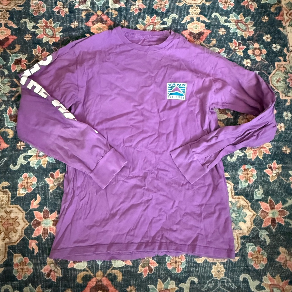 Vans Purple Long Sleeve Tee Mens Small